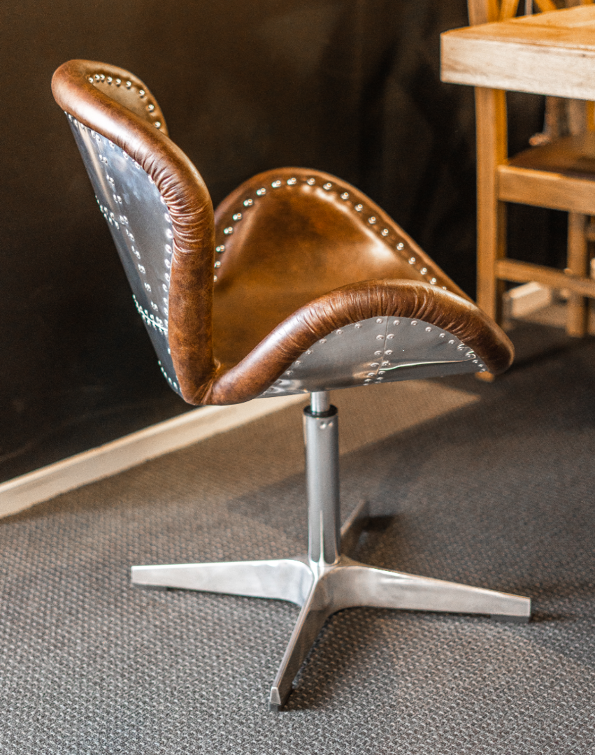 Swivel Chair Leather With Stainless Steel Base image 6